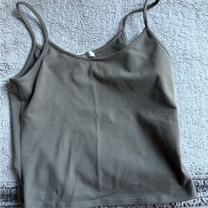 TANK AIR olive green tank top M